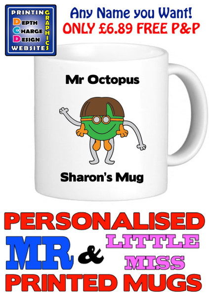 Mr Octopus Man Personalised Mug Cup
