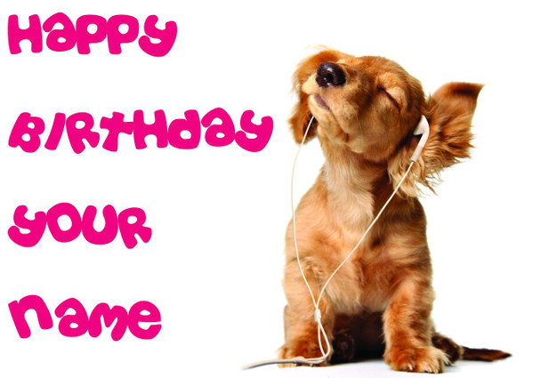 Music Puppy Birthday Card