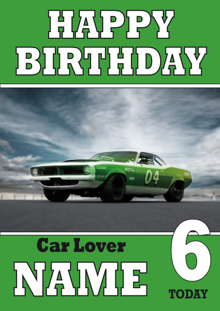Personalised Car Lover 8 Birthday Card