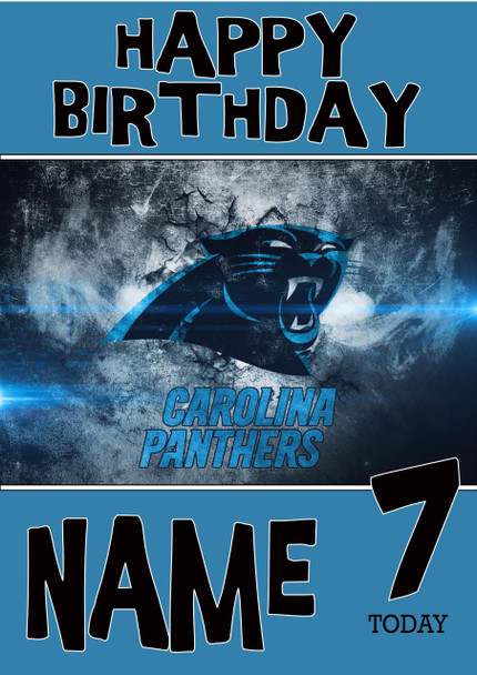 Personalised Carolina Panthers Birthday Card 3