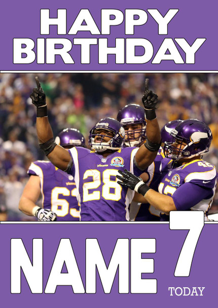 Personalised Minnesota Vikings Birthday Card 2