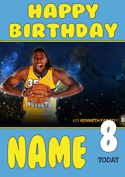 Personalised Denver Nuggets Birthday Card