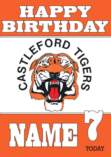 Personalised Castleford Tigers Birthday Card