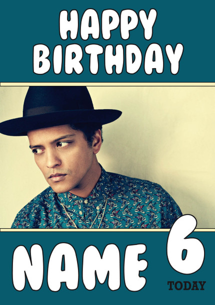 Bruno Mars Birthday Card