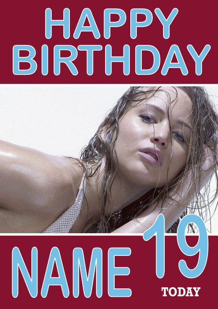 Personalised Jennifer Lawrence Birthday Card