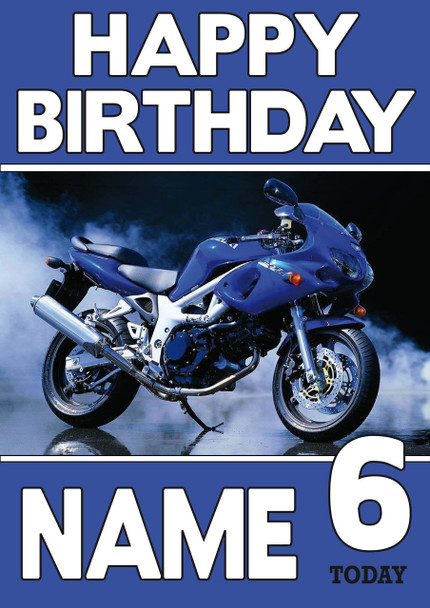 Personalised Suzuki Bike 2 Birthday Card