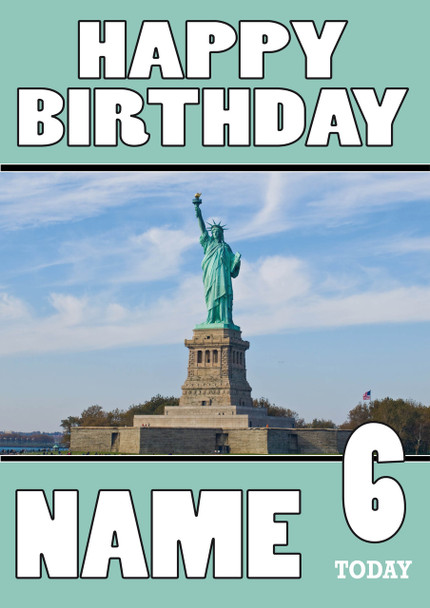 Personalised Statue Of Liberty Birthday Card