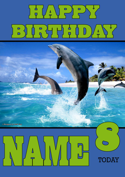 Personalised Dolphin Birthday Card 2