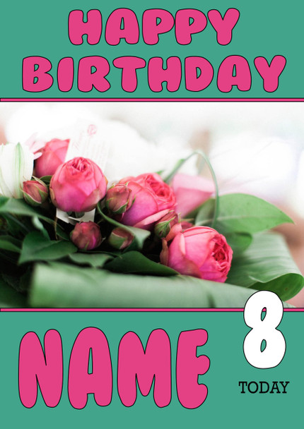 Personalised Roses Birthday Card