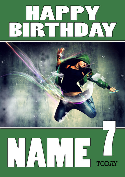 Personalised Breakdance 3 Birthday Card