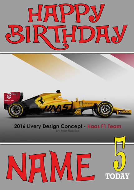 Personalised Haas Birthday Card