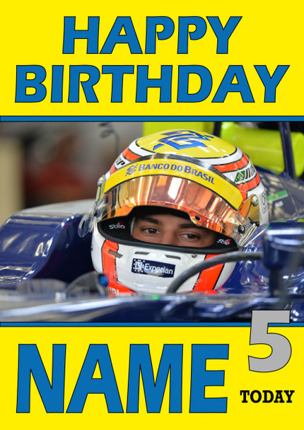 Personalised Felipe Nasr Birthday Card 3