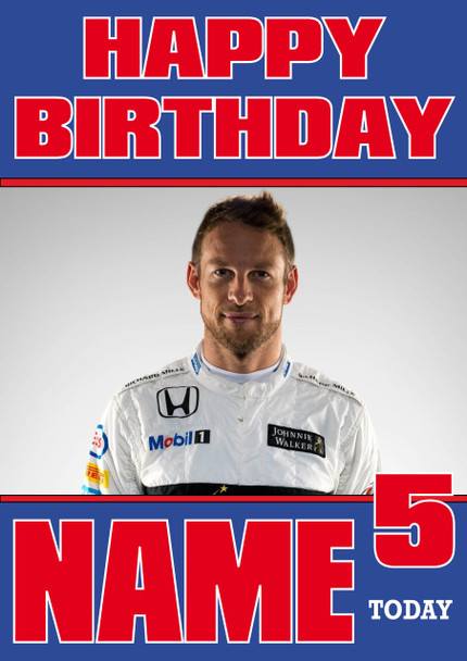 Personalised Jenson Button Birthday Card