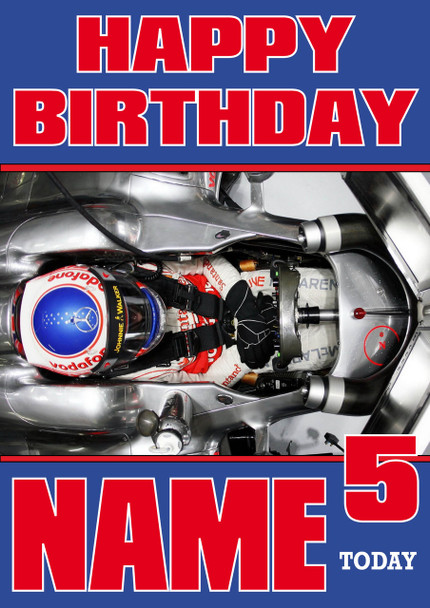 Personalised Jenson Button Birthday Card 2