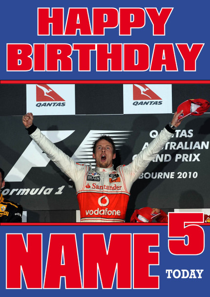 Personalised Jenson Button Birthday Card 4
