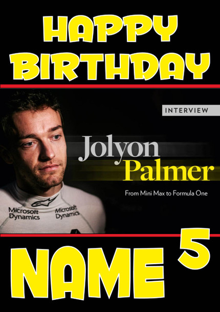 Personalised Jolyon Palmer Birthday Card 4