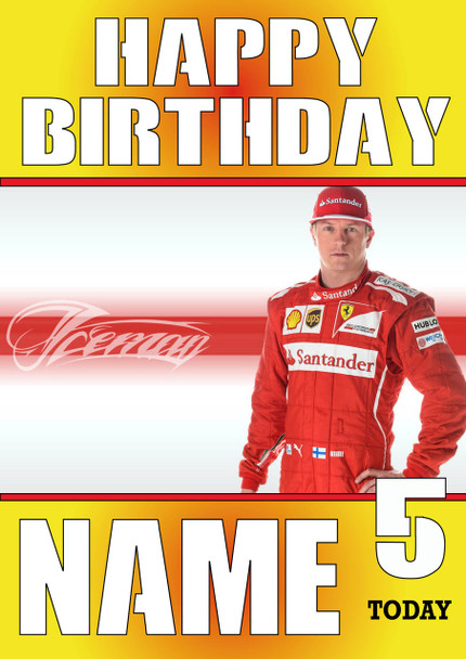 Personalised Kimi Raikkonen Birthday Card 5