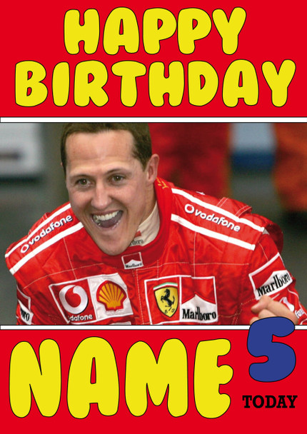 Personalised Michael Schumacher Birthday Card 2