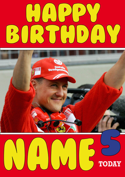Personalised Michael Schumacher Birthday Card 3