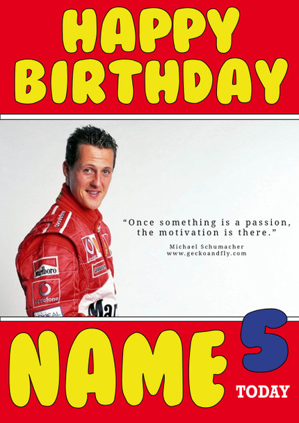 Personalised Michael Schumacher Birthday Card 4