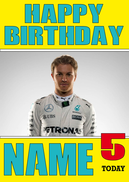 Personalised Nico Rosberg Birthday Card