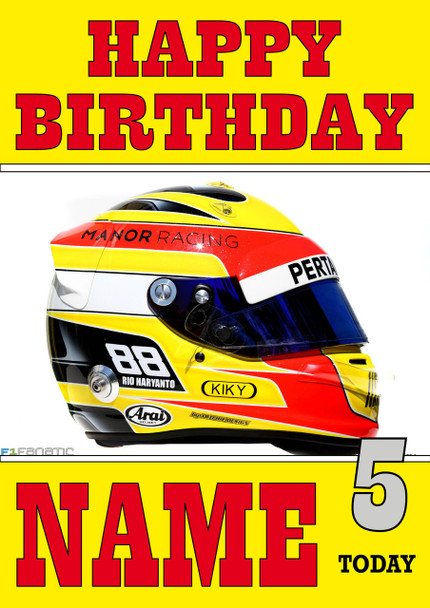 Personalised Rio Haryanto Birthday Card 3