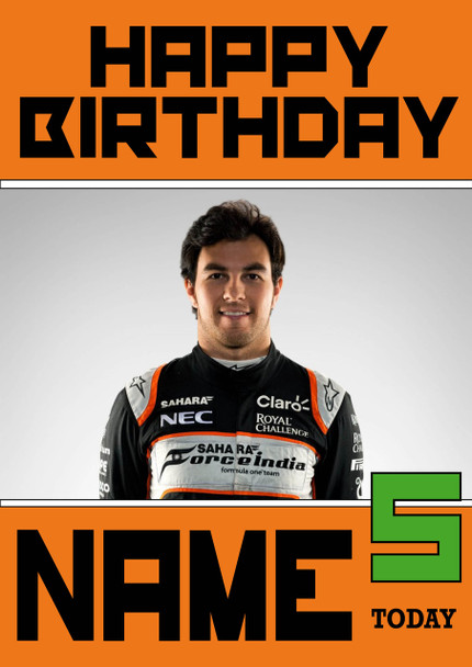 Personalised Sergio Perez Birthday Card