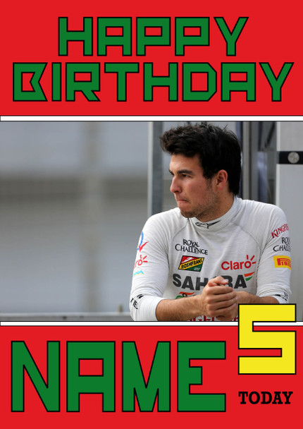 Personalised Sergio Perez Birthday Card 4