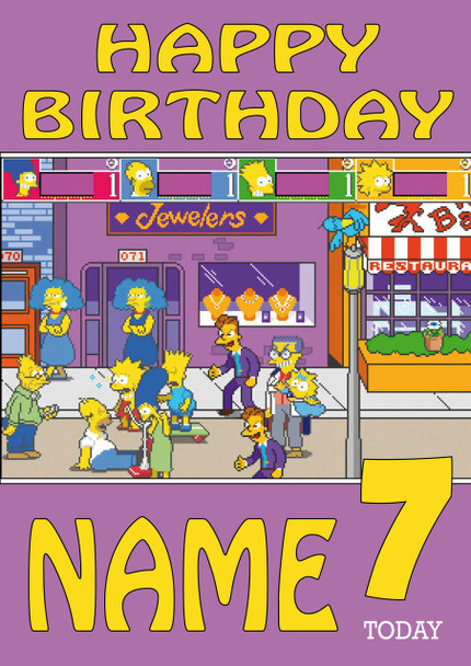 Retro Gaming Simpsons Video Game Personalised Card