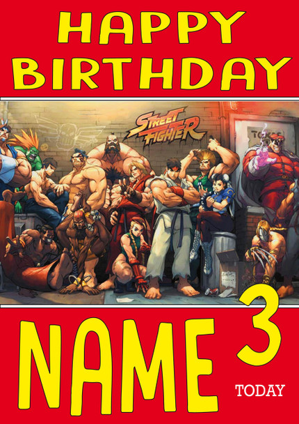 Retro Gaming Street Fighter Personalised Card