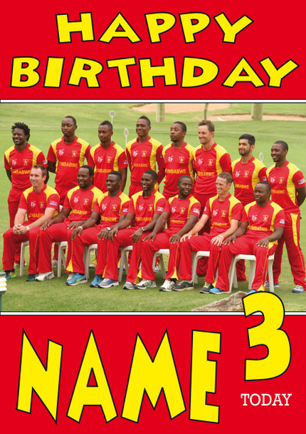 Zimbabwe Cricket Personalised Card