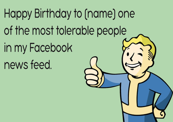 Most Tolerable Person In My Facebook News Feed Personalised Card