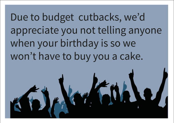 Budget Cutbacks Personalised Birthday Card