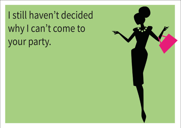 I Can't Come To Your Party Personalised Birthday Card