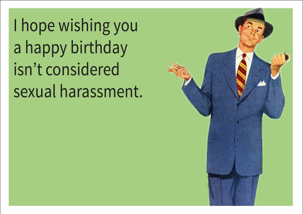 Sexual Harassment Personalised Birthday Card