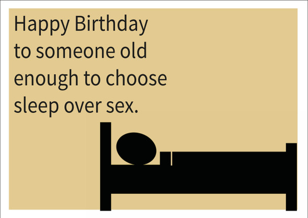 Sleep Over Sex Personalised Birthday Card