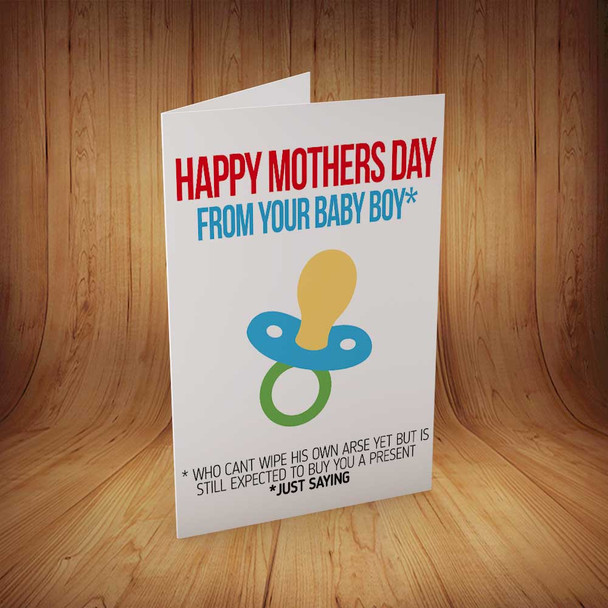 Happy Mothers Day From Your Baby Boy Personalised Birthday Card