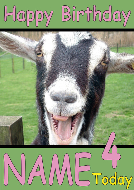 Happy Goat Personalised Birthday Card