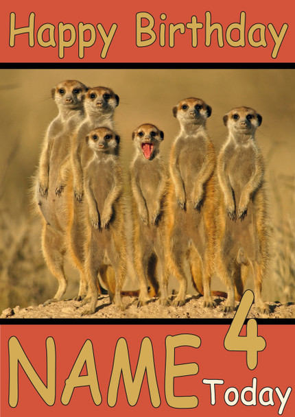 Meercats Personalised Birthday Card