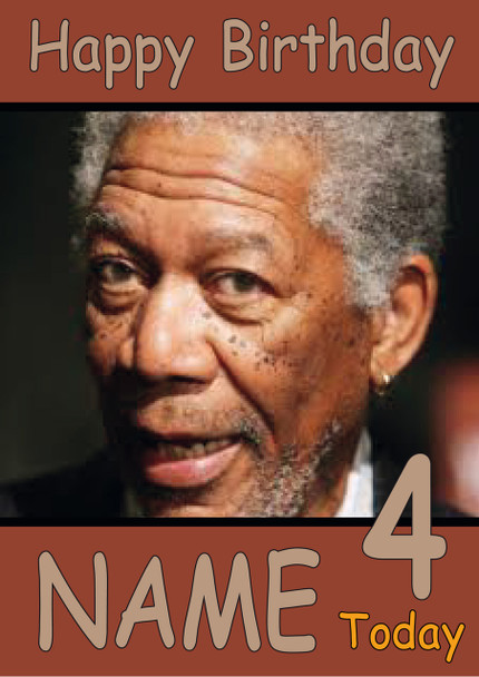 Morgan Freeman Personalised Birthday Card - Celebrity-Facemasks.com