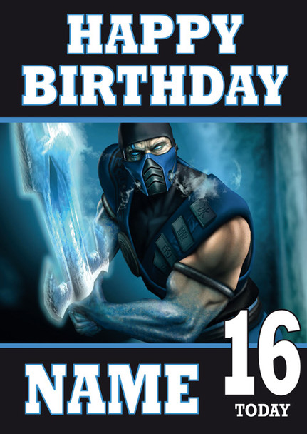 Mortal Kombat Sub Zero 2 Personalised Birthday Card