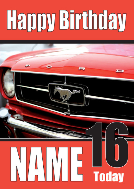 Happy Birthday Ford Mustang Red Cars Celebrity Facemasks Com