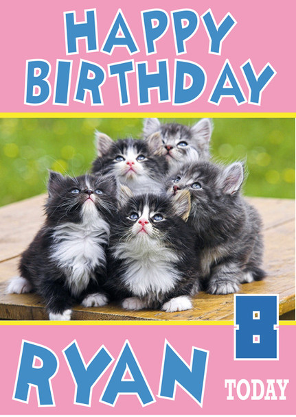 Group Of Cute Kittens Birthday Card