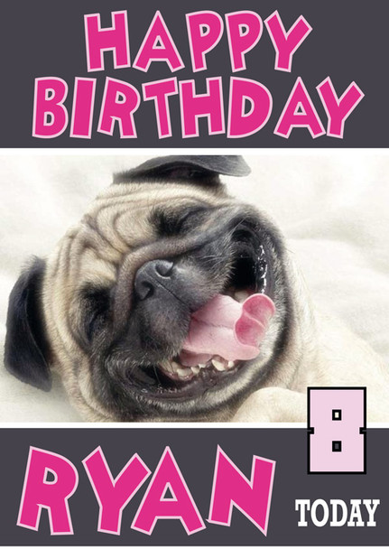 Pug Smiling Funny Birthday Card