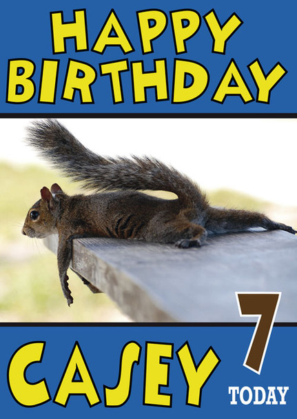 Sunbathing Squirrel Funny Birthday Card