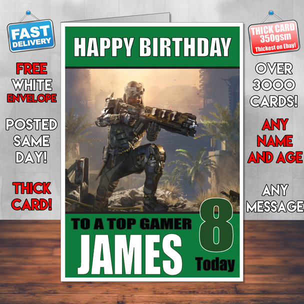 Call Of Duty Gamer 2 Bm Personalised Birthday Card