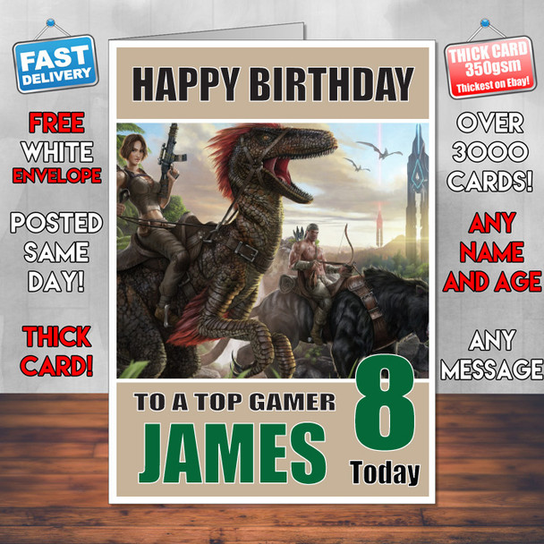 Ark Survival Evolve Bm1 Personalised Birthday Card