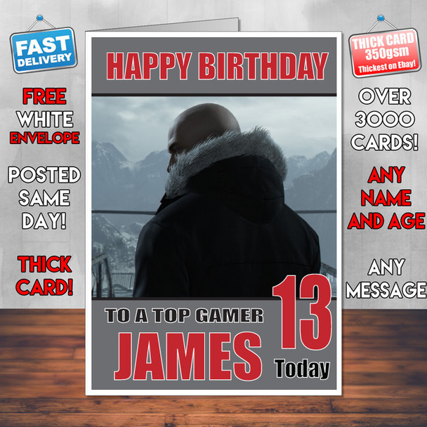 Hitman Bm2 Personalised Birthday Card