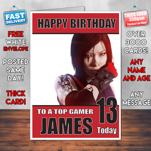 Mirrors Edge Bm2 Personalised Birthday Card