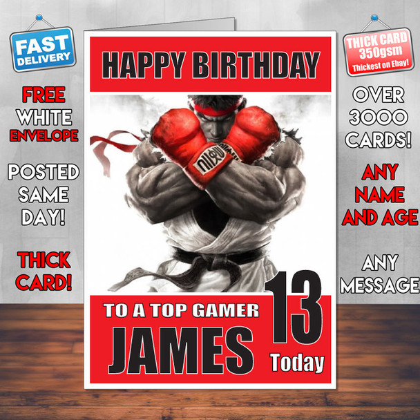 Street Fighter Bm2 Personalised Birthday Card